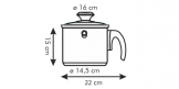 Ківш для молока двостінний PRESTO з кришкою, 16 см, 2 л.