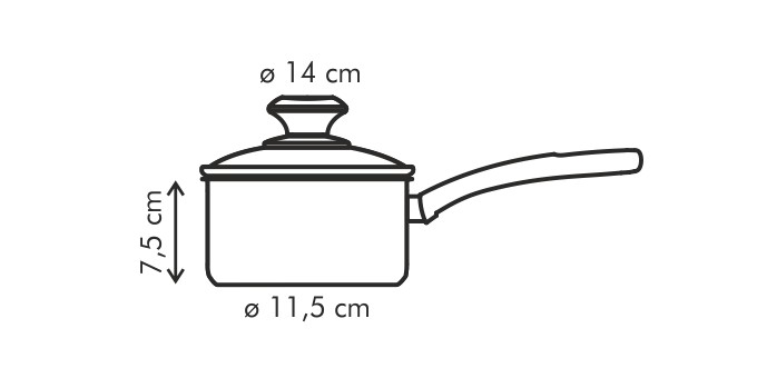 Tescoma Presto Cazo con pico vertedor y tapa 14 cm, 0,75 L 
