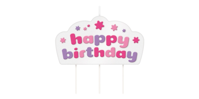 Vela para tarta de cumpleaños DELÍCIA KIDS, Happy birthday