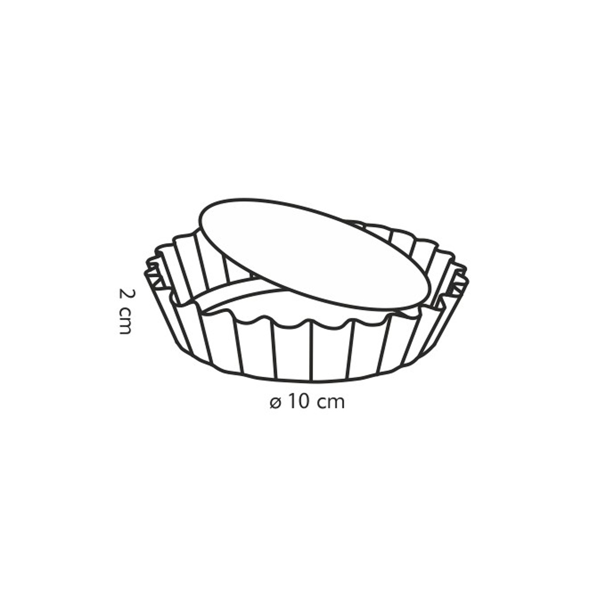 Forma de tarte ondulada desmontável DELÍCIA ø 10 cm, 4 pcs