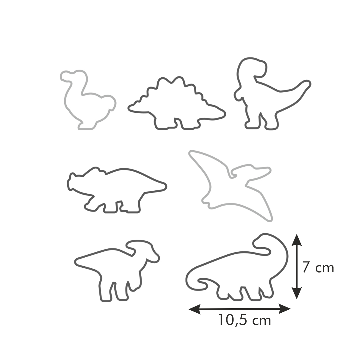 Corta massas dinossauros DELÍCIA KIDS, 7 ps