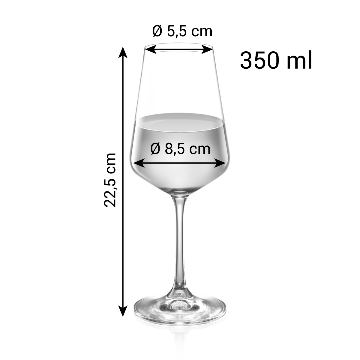 Poháre na biele víno GIORGIO 350 ml, 6 ks