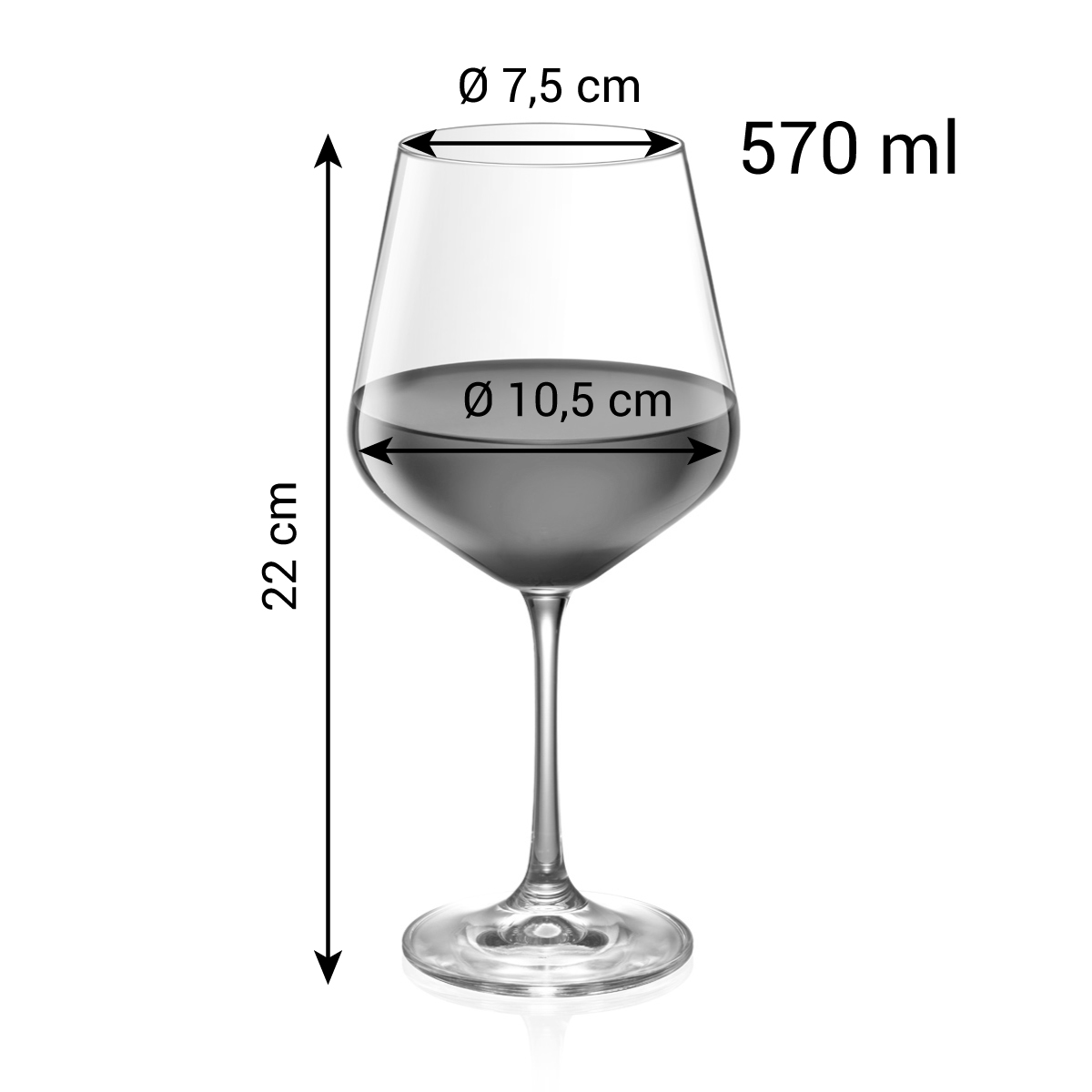 Copo vinho tinto GIORGIO 570 ml, 6 pcs