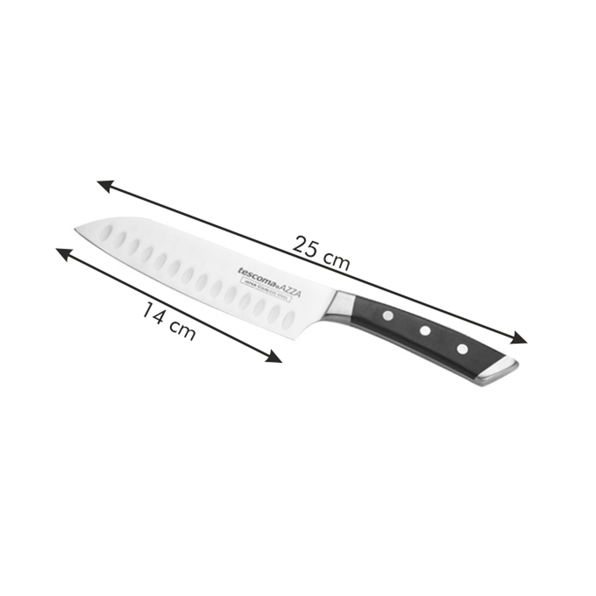 Nóż japoński AZZA SANTOKU 14 cm