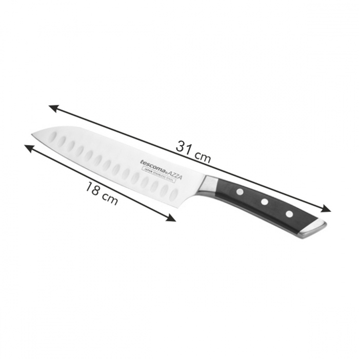 Nůž japonský AZZA SANTOKU 18 cm