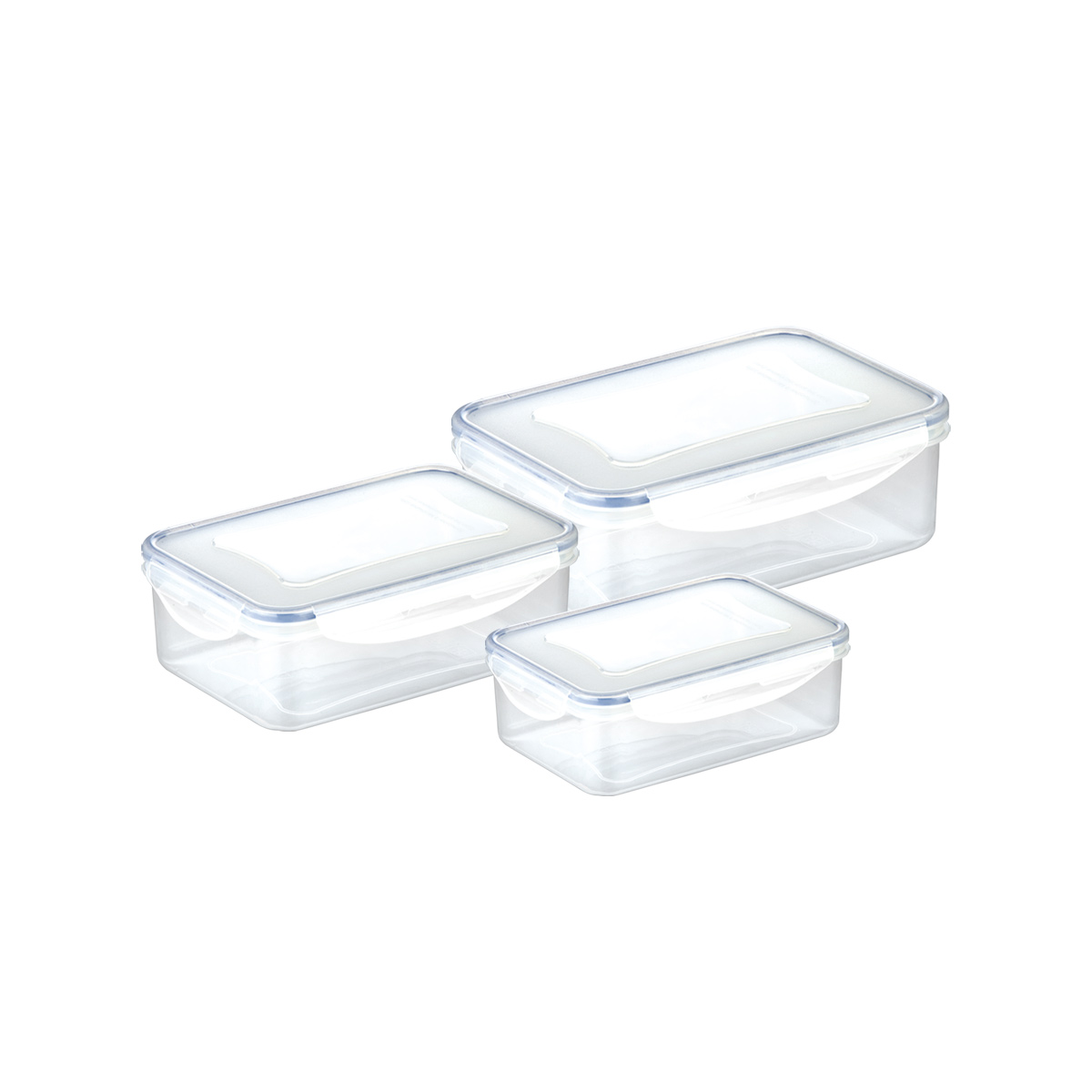 Caixa rectangular FRESHBOX 3 pcs, 0.2, 0.5, 1.0 l