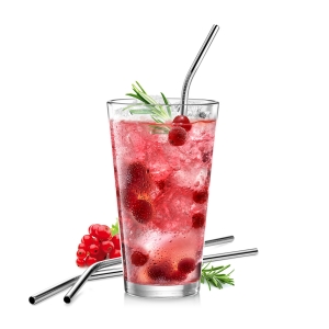 Stainless steel straws myDRINK 4 pcs,with cleaning brush