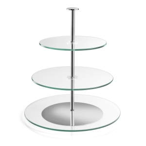 3-tier glass cake stand DELÍCIA