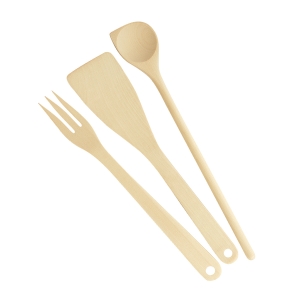 Cooking spoon, turner, fork WOODY, set of 3