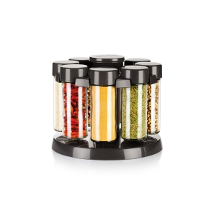 Spice jars in rotating stand SEASON 8 pcs, anthracite