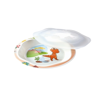 Plate with lid DINO