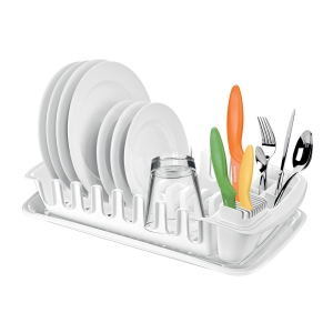 Drainer with tray CLEAN KIT, white