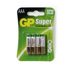 Alkalická mikrotužková baterie GP Super AAA, 4 ks