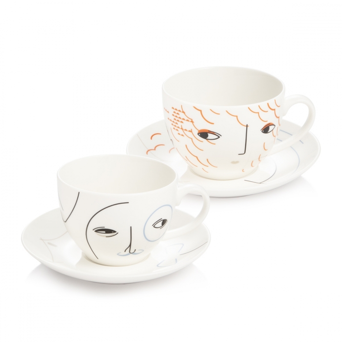 Cup with saucer myCOFFEE, 2 pcs, Emotions