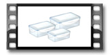 Contenedor rectangular FRESHBOX, 0,2;0,5;1,0 l, 3 pz